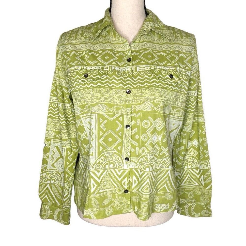 Chico’s Cotton Convertible Sleeve Blouse size 4
